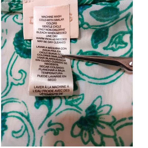 CHICO'S 3 Blouse Top Tunic Swim Cover Up XL Sheer Beaded Sequin Beach Vacation - Picture 8 of 9